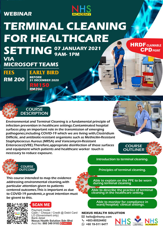 TERMINAL CLEANING FOR HEALTHCARE SETTING